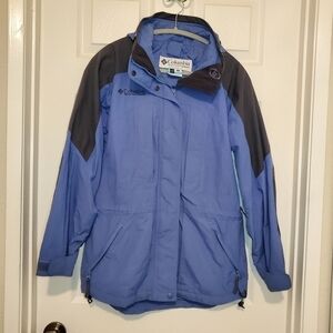 Womens Columbia Sz S Double Wammy Interchange 2-N-1 Blue Gray Ski Winter Jacket